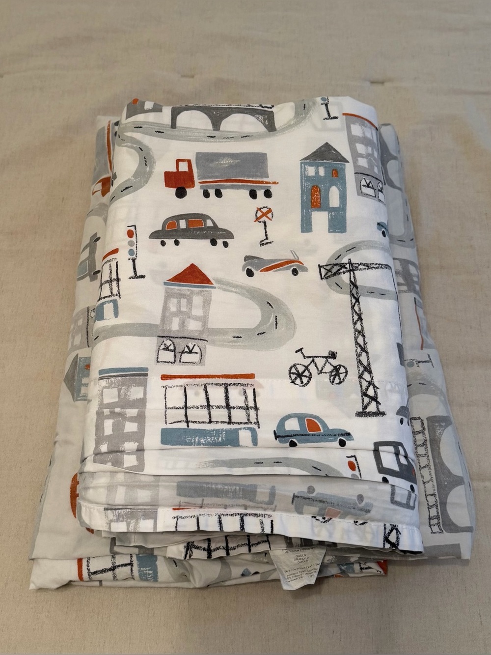 Pottery Barn Kids City Print Sheet Set